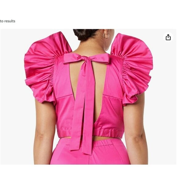 Making the Cut Magenta Ruffle Sleeveless Crop Top XS NWT Sienna Li Winning Look - Picture 3 of 13